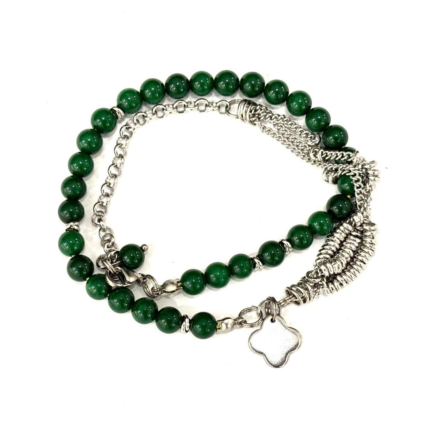 BRACCIALE DOPPIO GIRO SUTONCHEN - PIETRE NATURALI 6MM - ACCIAIO