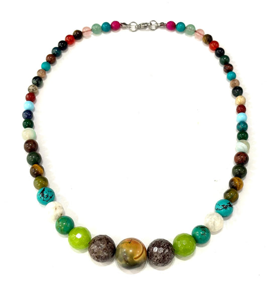COLLANA GIROCOLLO PIETRE NATURALI - IN THE WORLD GRADAZIONE