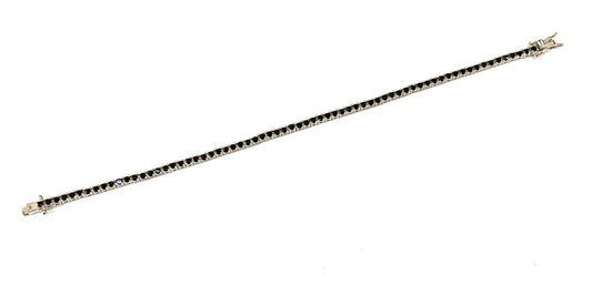 BRACCIALE TENNIS NERO 2MM - ARGENTO 925